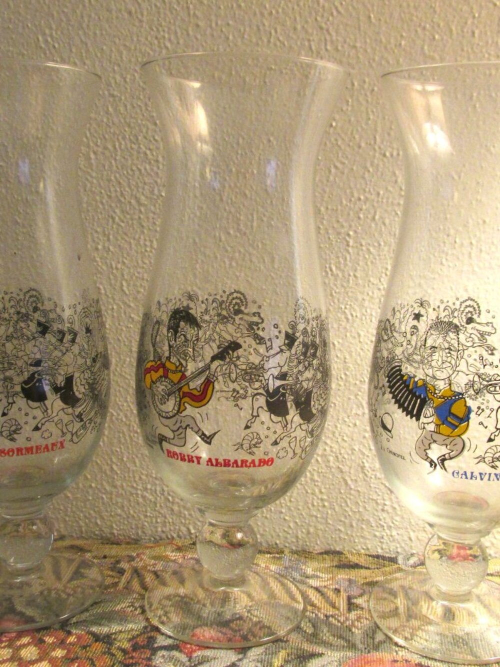Churchill Downs Kentucky Derby Hurricane Glasses Featuring Jockeys Set of 3